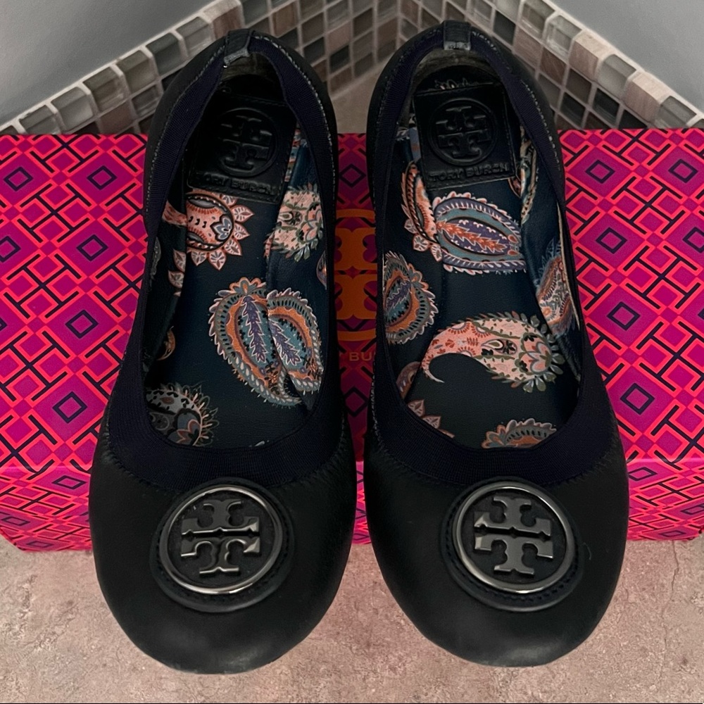 Tory Burch Caroline 2 Ballet Flats Women’s Size 6.5 US in Bright Navy Blue
